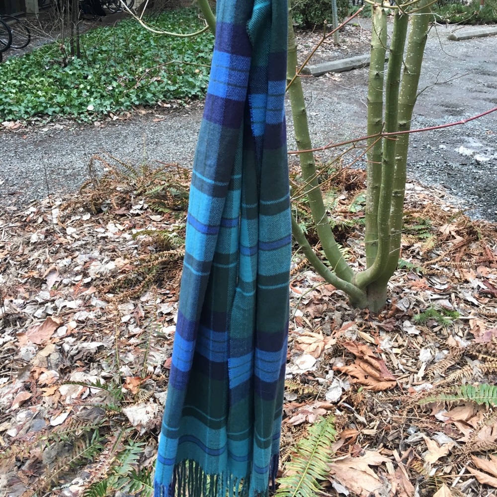 Aqua/Blue Lands' End Fuzzy Scarf